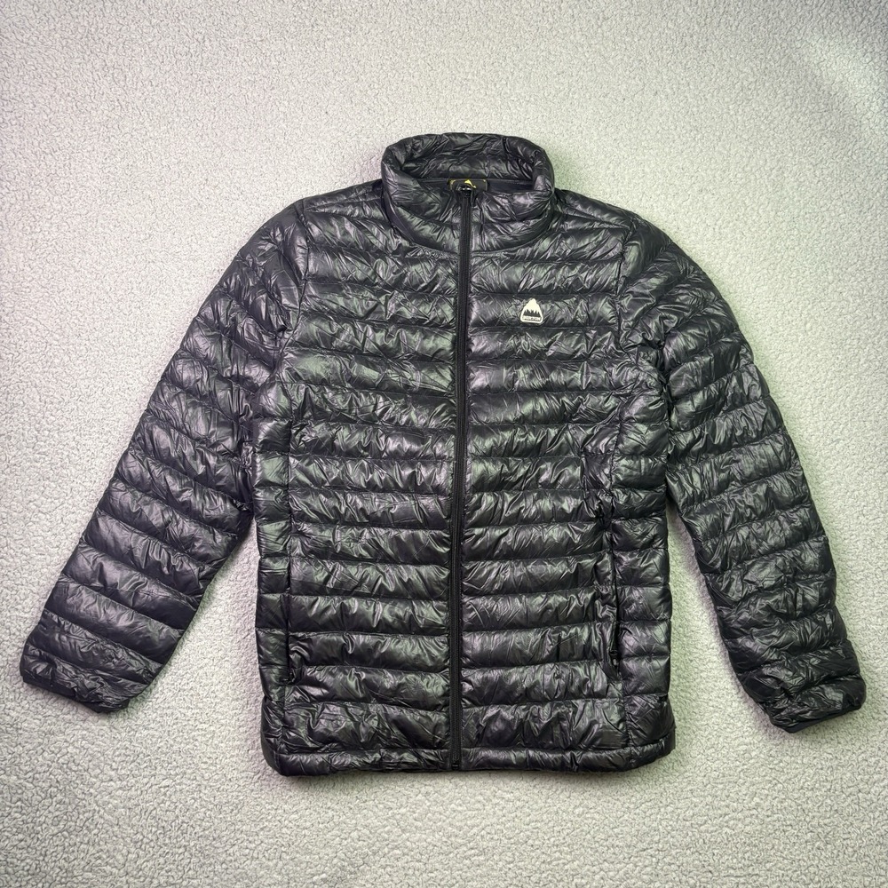 VTG Burton Goose Down Puffer Jacket Womens XL Black Full Zip Coat
